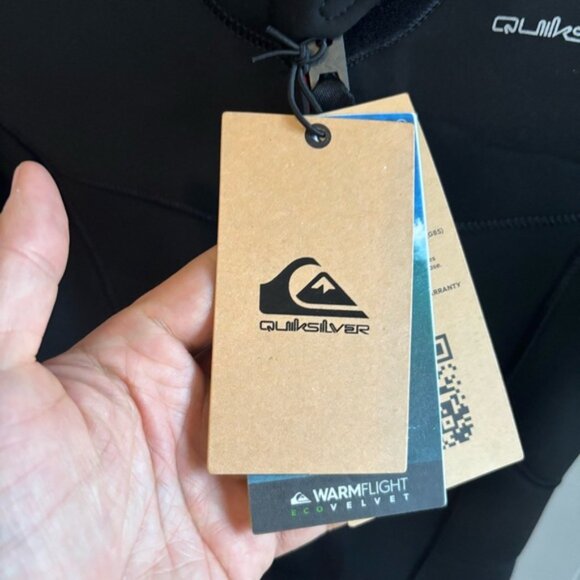 Quiksilver NWT 4/3 Back-Zip Wetsuit WarmFlight Eco Velvet Black Youth 16B *NOTE - Picture 6 of 16